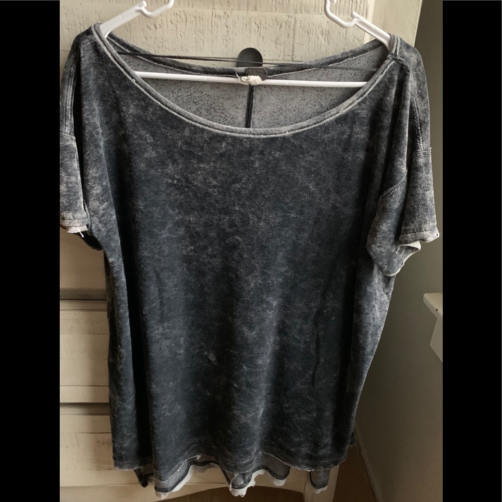 Free people long oversized velvet T shirt